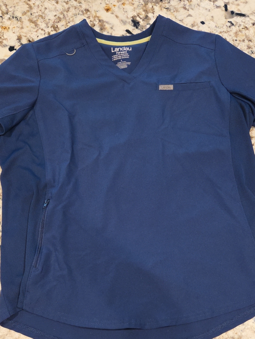 Landau Womens Navy V-Neck Scrub Top